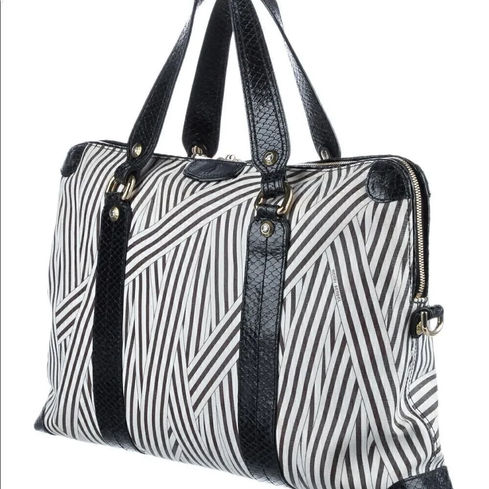 Henri Bendel Disturbed Stripe Laptop Bag/ Briefcase
